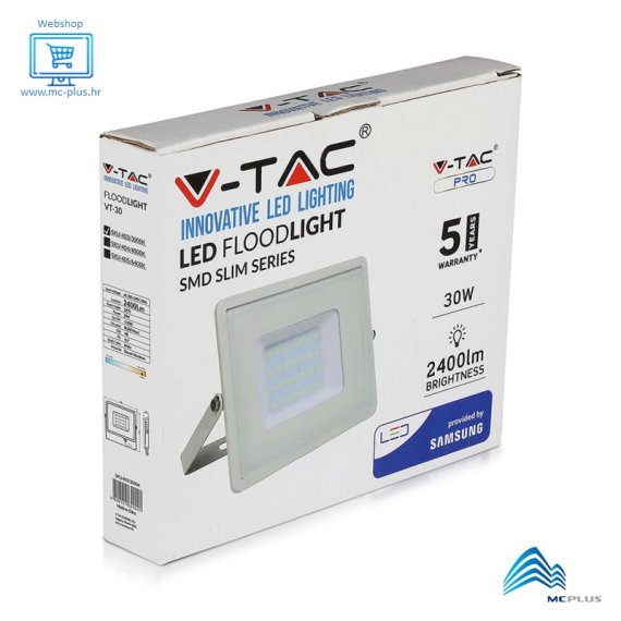 Reflektor 30W LED SMD Samsung čip bijelo kučište 6400K-V TAC