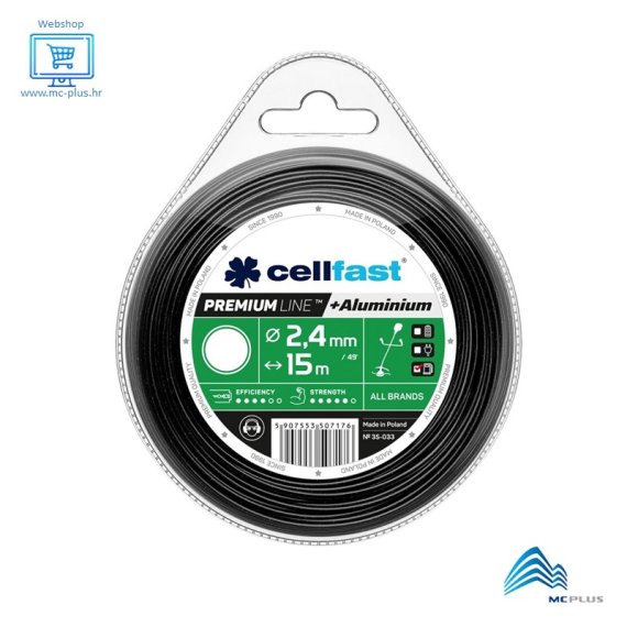 Cellfast plastična nit za košnju trave okrugla premium 2.4mm x 15m