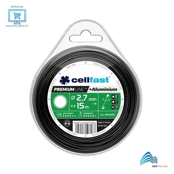 Cellfast plastična nit za košnju trave okrugla premium 2.7mm x 15m