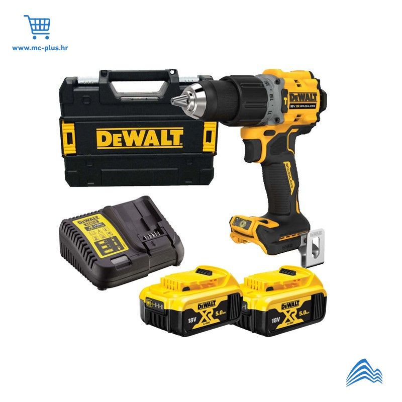 DCD800P2TQW-DWL Dewalt aku bušilica odvijač, punjač, 2x5Ah, kofer