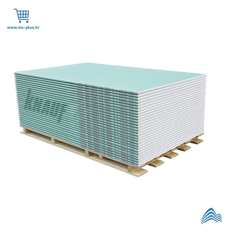 00167753 Knauf ploča GKB-I 12,5/1250x2000 HRAK H13 140m2/pal, zelena ploča