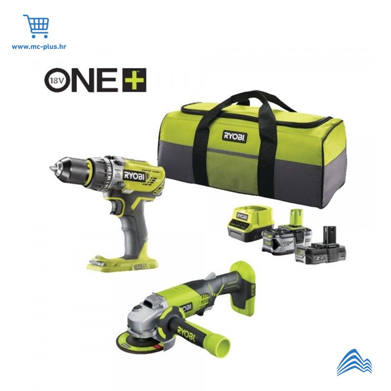 R18PDAG-242S Ryobi set alata(R18PD3,R18AG,2ah,4ah)