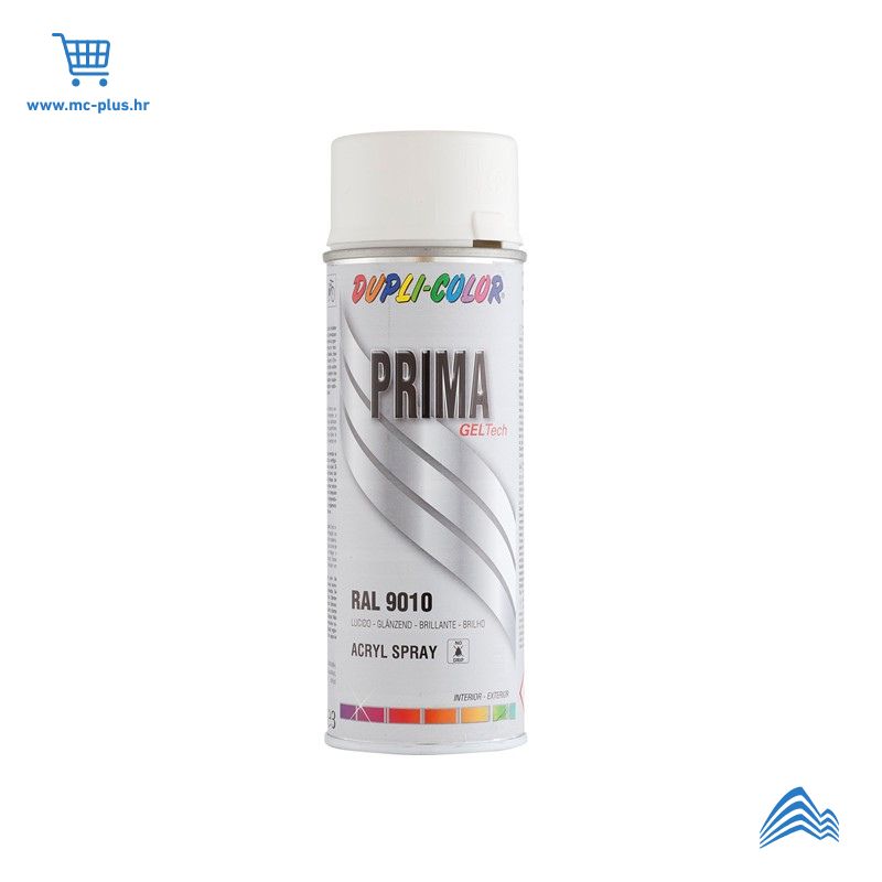 789076 Sprej pure white glossy 9010 400ml Prima