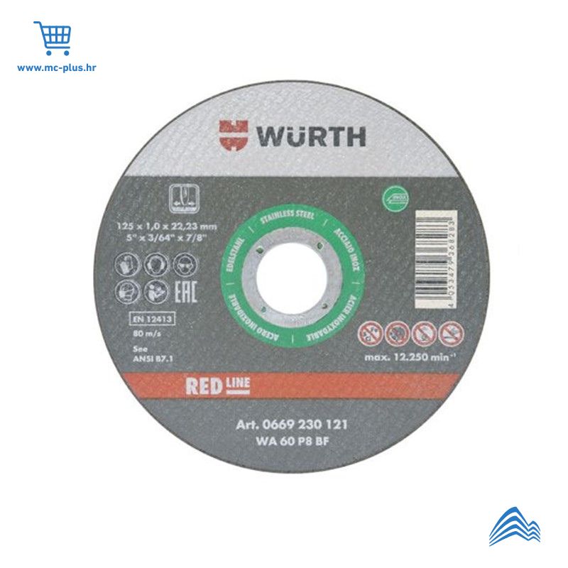 669 230121 Wurth rezna ploča inox 125x22,23