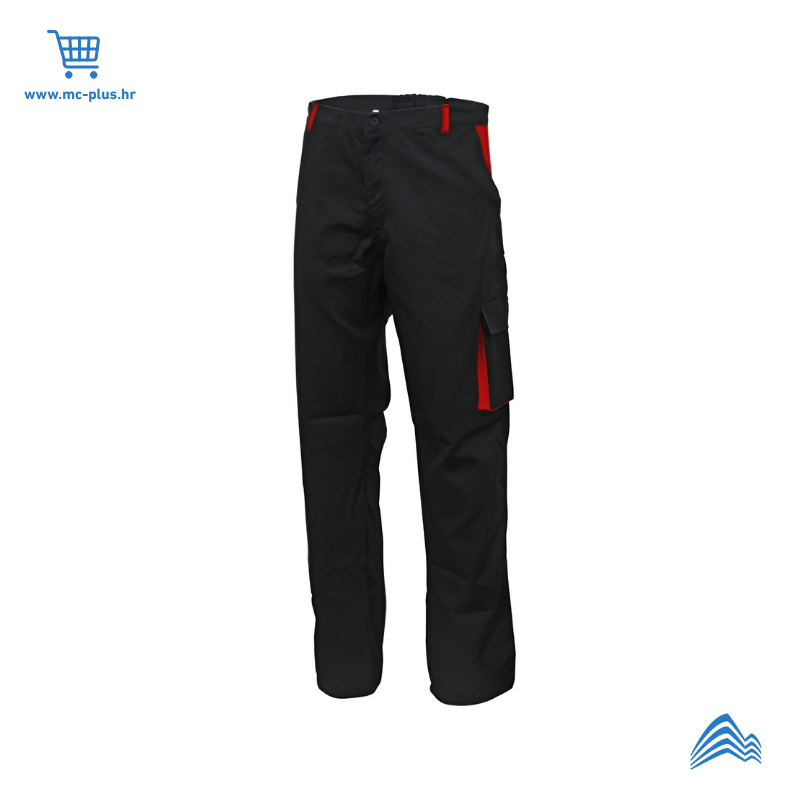 TTZ CC01-XL Wurth Tesler radne hlače Mars, crno/crvene, vel. XL